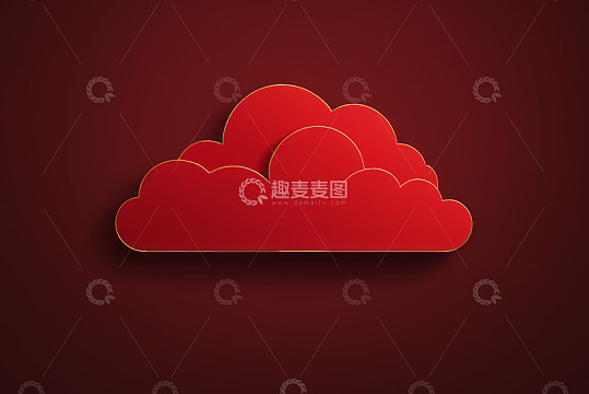 红色云形图标素材