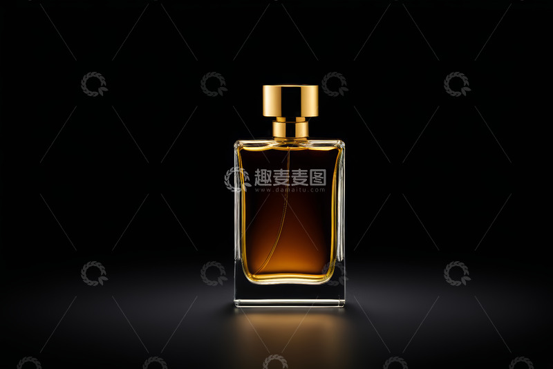 高清大图下载【趣麦麦图】方形玻璃香水瓶特写