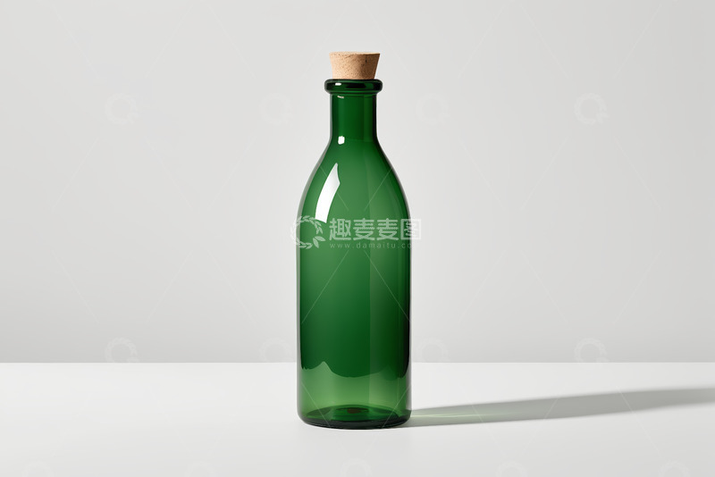 高清大图下载【趣麦麦图】绿色玻璃瓶配软木塞静物