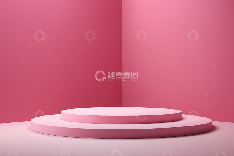 高清大图下载【趣麦麦图】粉色渐变背景圆形展示台