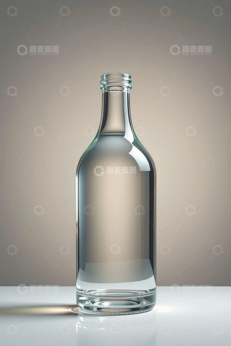 高清大图下载【趣麦麦图】透明玻璃酒瓶静物展示