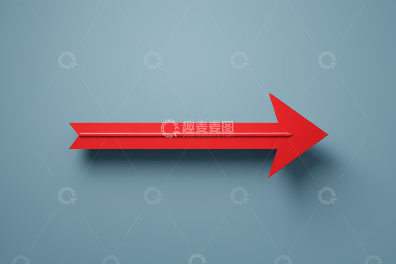 高清大图下载【趣麦麦图】蓝色背景上的红色箭头