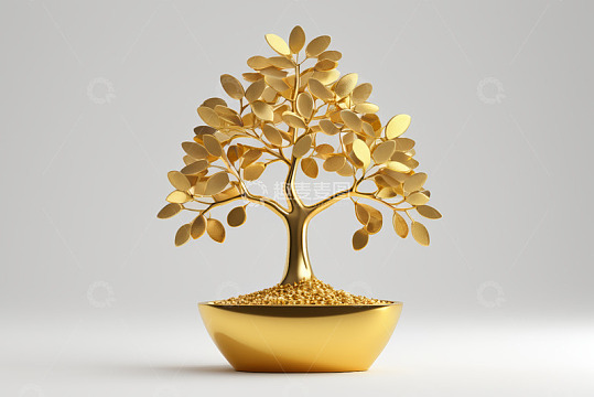 金色盆栽发财树