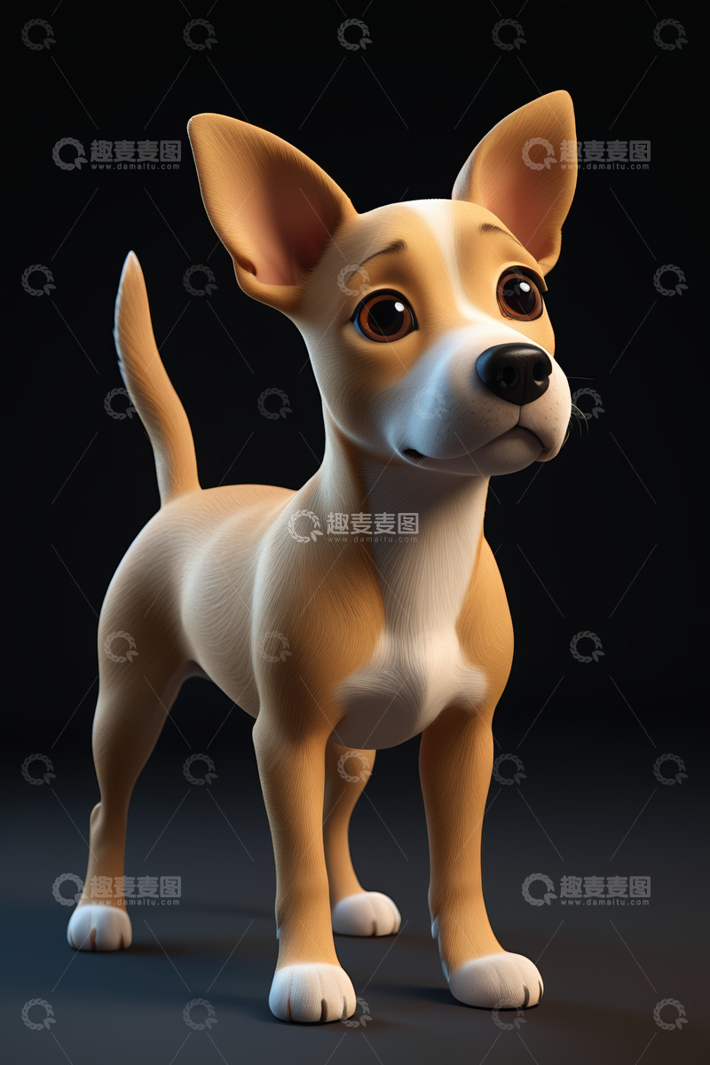高清大图下载【趣麦麦图】卡通小狗站立形象素材