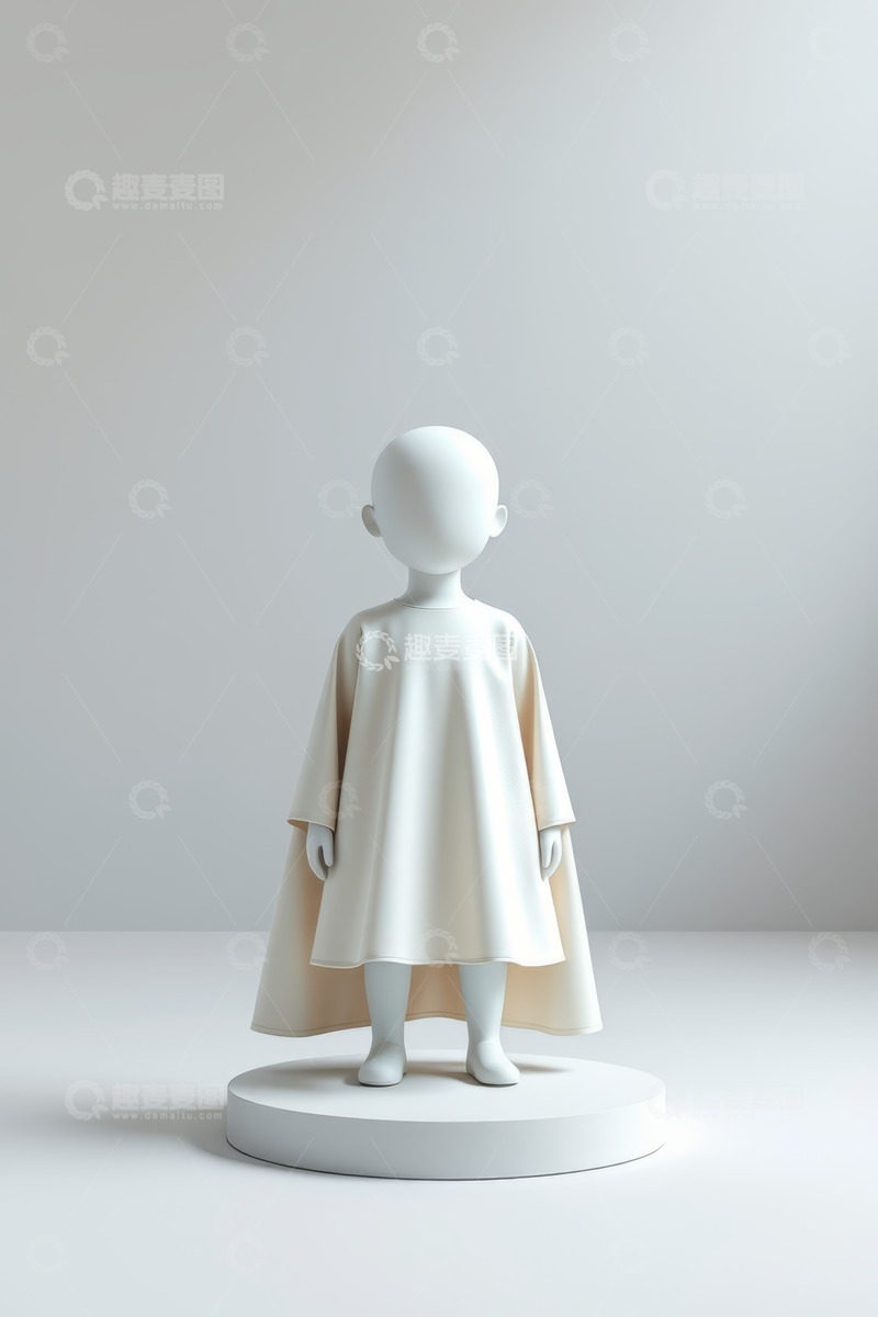 高清大图下载【趣麦麦图】白色人偶模特站立展示