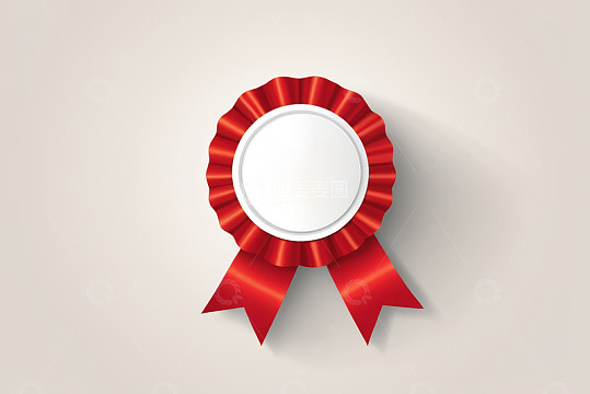 红色丝带徽章素材