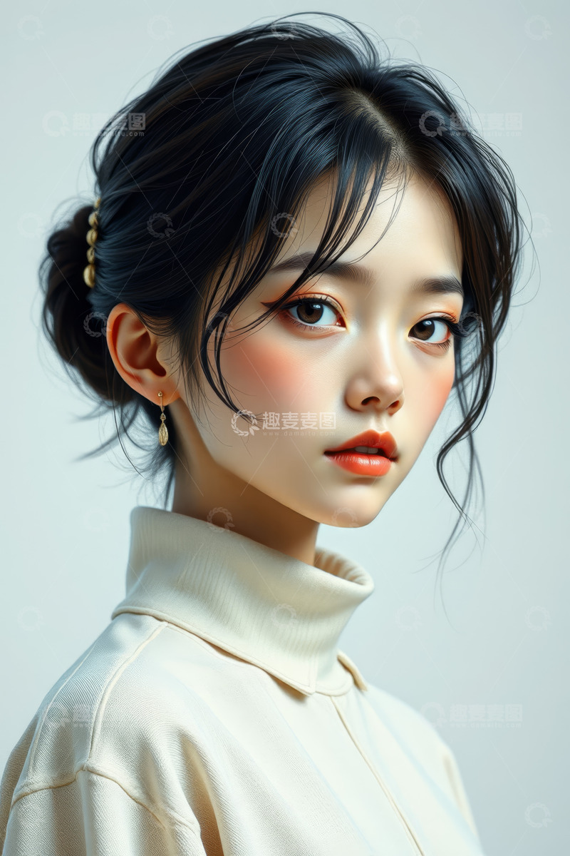 高清大图下载【趣麦麦图】亚洲女性半身肖像