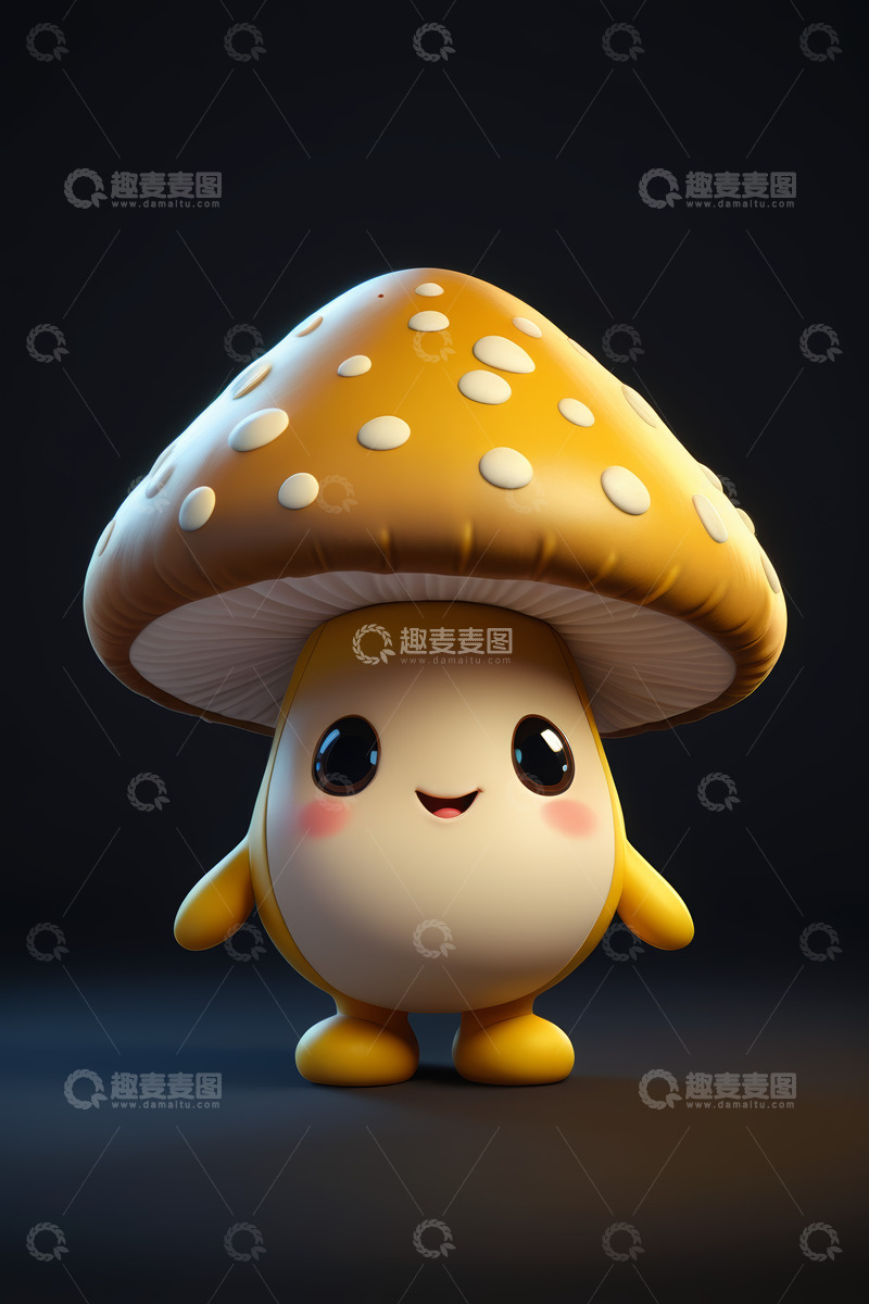 高清大图下载【趣麦麦图】可爱卡通蘑菇形象