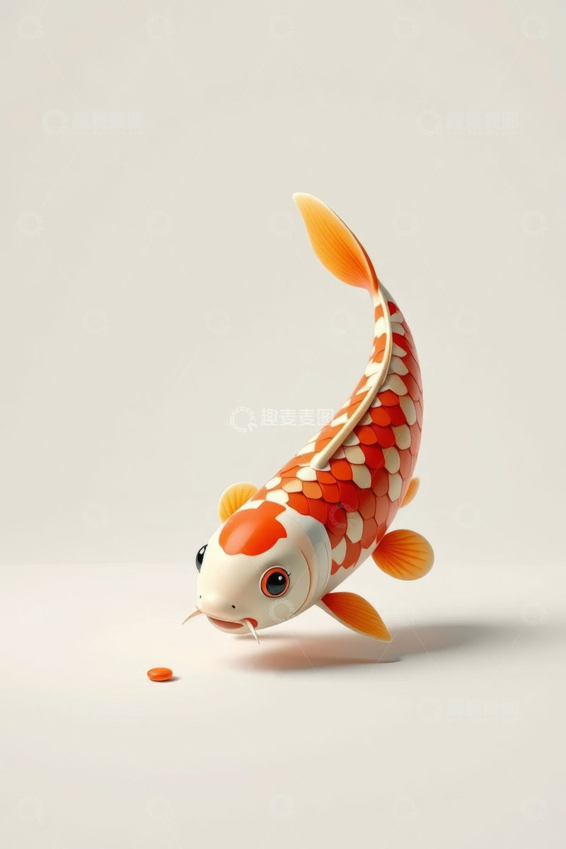 高清大图下载【趣麦麦图】3D卡通锦鲤形象素材