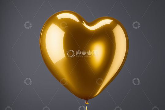 金色心形气球特写