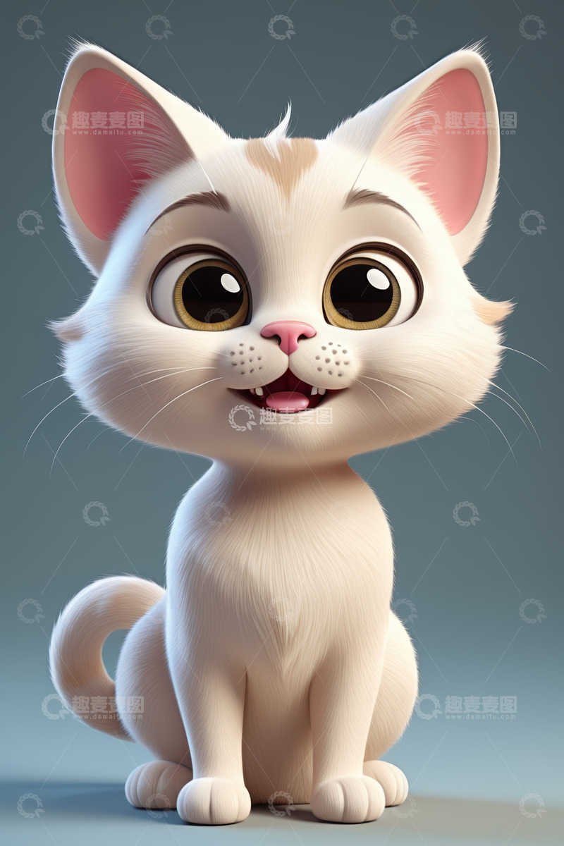 高清大图下载【趣麦麦图】可爱卡通小猫形象