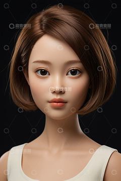 短发女孩人物肖像特写