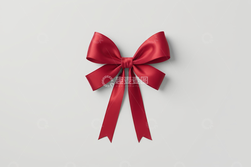 高清大图下载【趣麦麦图】红色蝴蝶结装饰素材