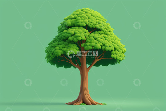 卡通风格绿色大树素材