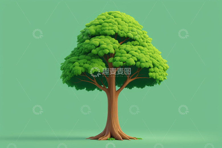 卡通风格绿色大树素材