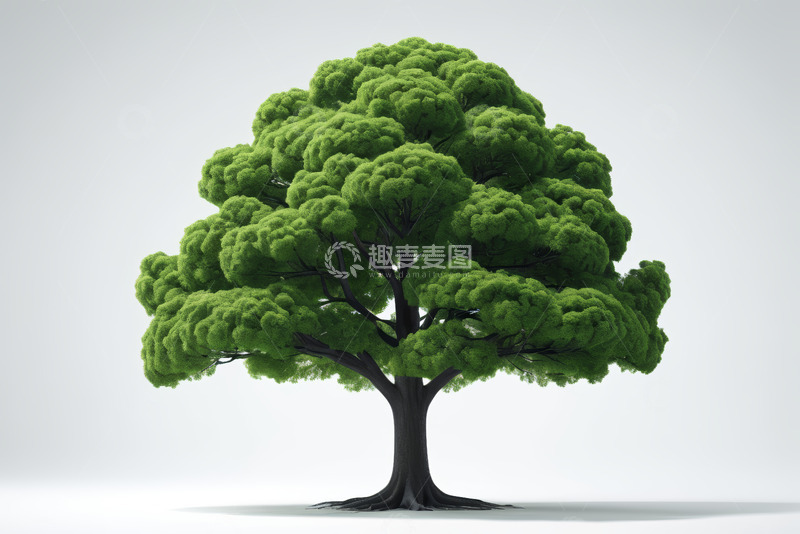高清大图下载【趣麦麦图】绿色大树简约背景素材