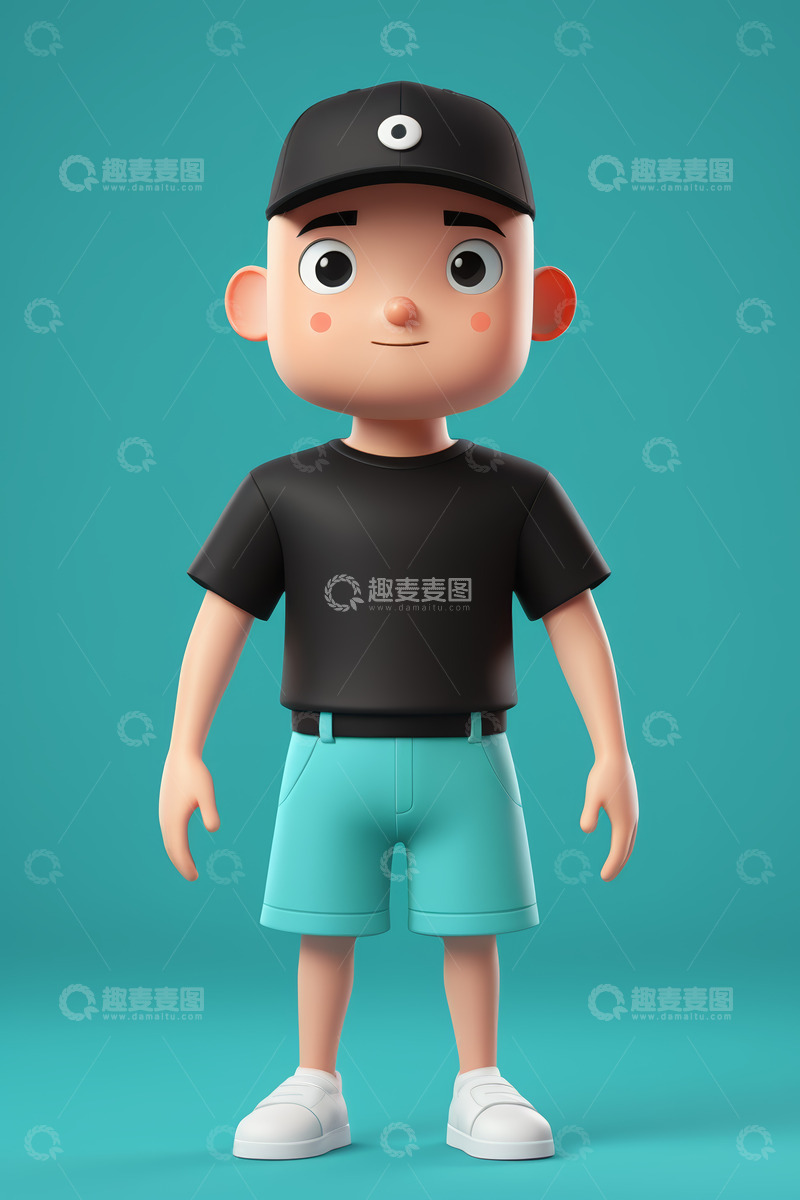 高清大图下载【趣麦麦图】卡通男孩站立形象