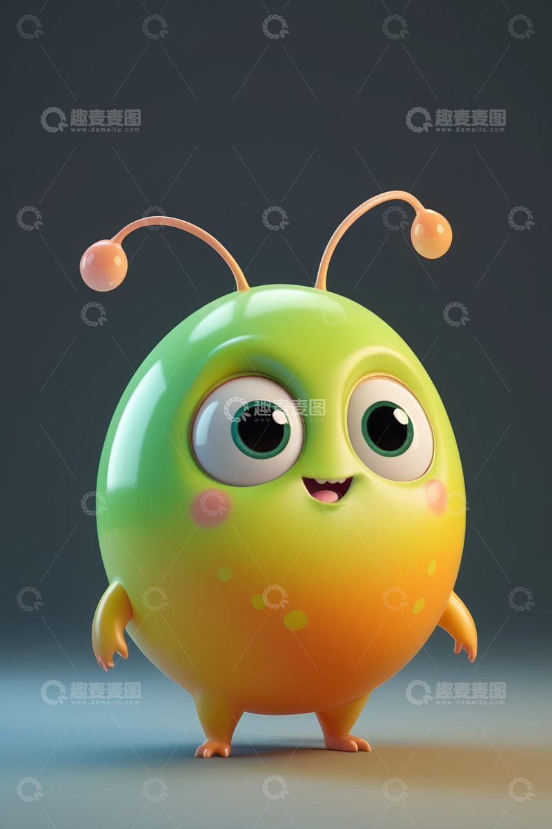 高清大图下载【趣麦麦图】可爱3D卡通昆虫角色形象