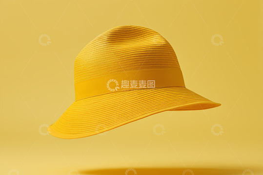 黄色时尚遮阳帽展示