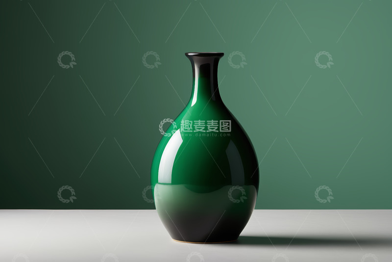 高清大图下载【趣麦麦图】绿色渐变花瓶特写