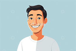 微笑男性卡通插图