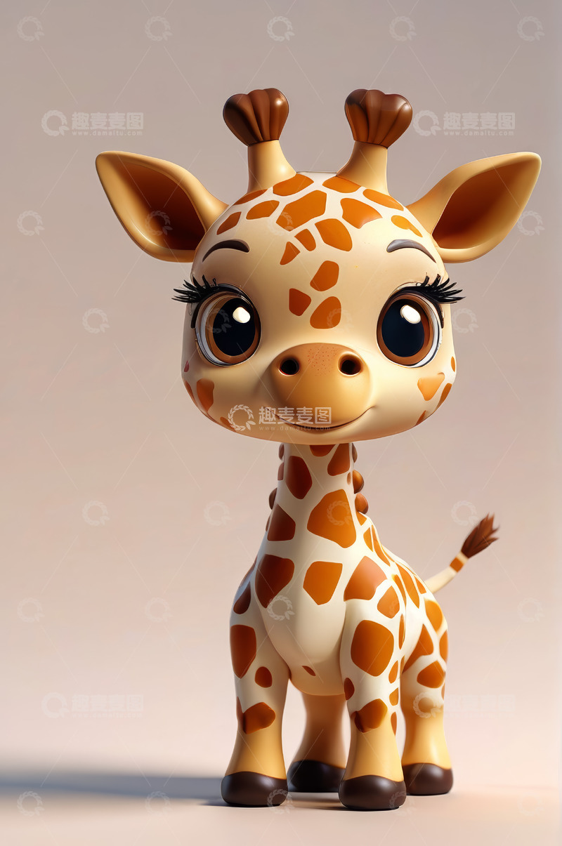 高清大图下载【趣麦麦图】可爱卡通长颈鹿形象素材