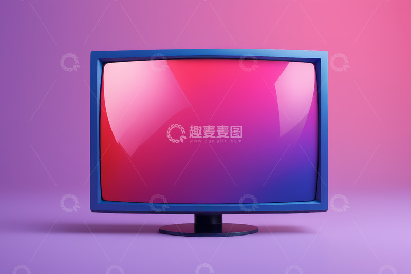 高清大图下载【趣麦麦图】复古蓝色电视彩色屏幕展示
