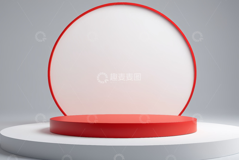 高清大图下载【趣麦麦图】红色圆形展示台
