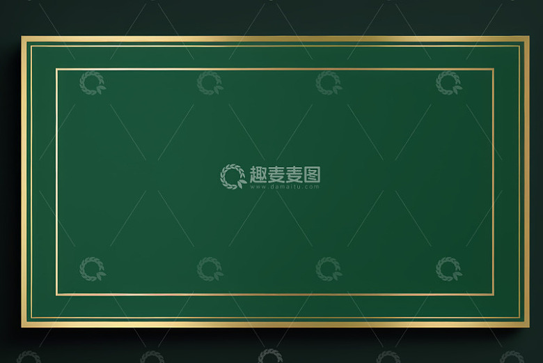 墨绿色背景金色边框装饰图