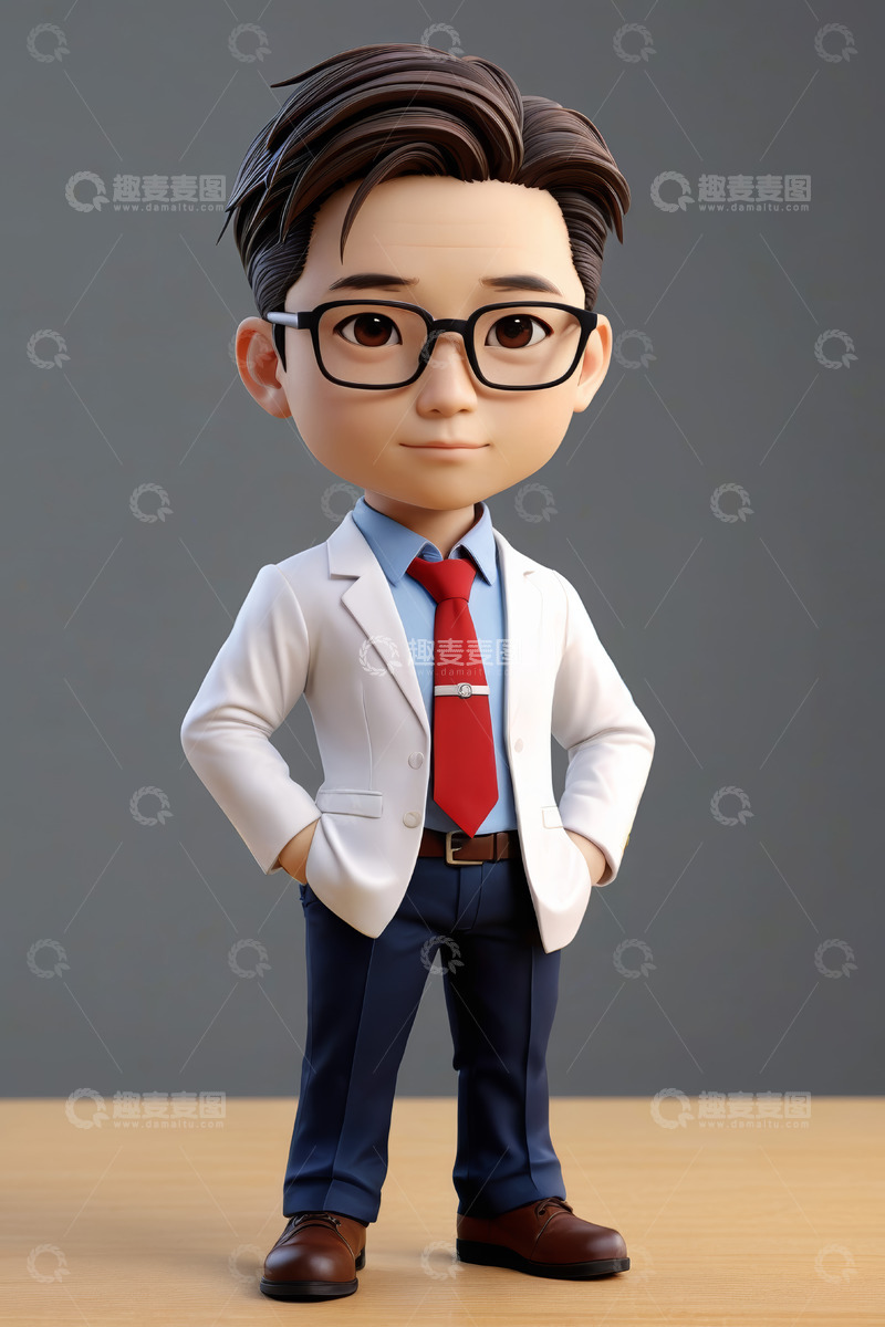 高清大图下载【趣麦麦图】卡通形象男医生站姿素材
