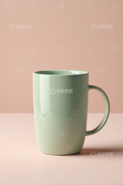 浅绿色马克杯静物拍摄