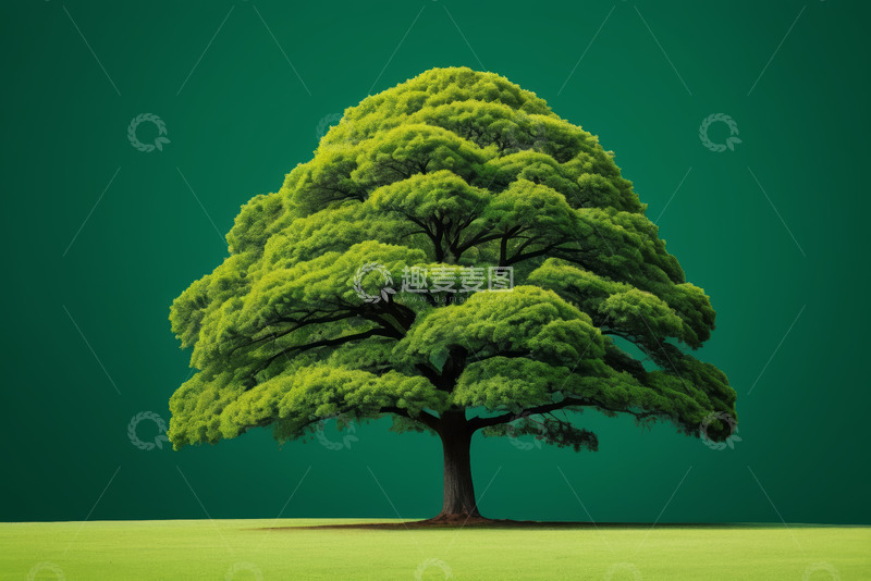 高清大图下载【趣麦麦图】单棵绿色大树