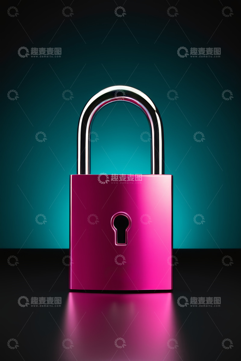 高清大图下载【趣麦麦图】粉色挂锁特写