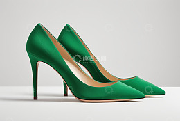 绿色高跟鞋特写