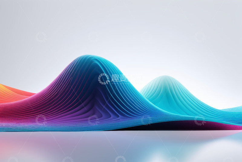 高清大图下载【趣麦麦图】彩色抽象波浪现代背景图案