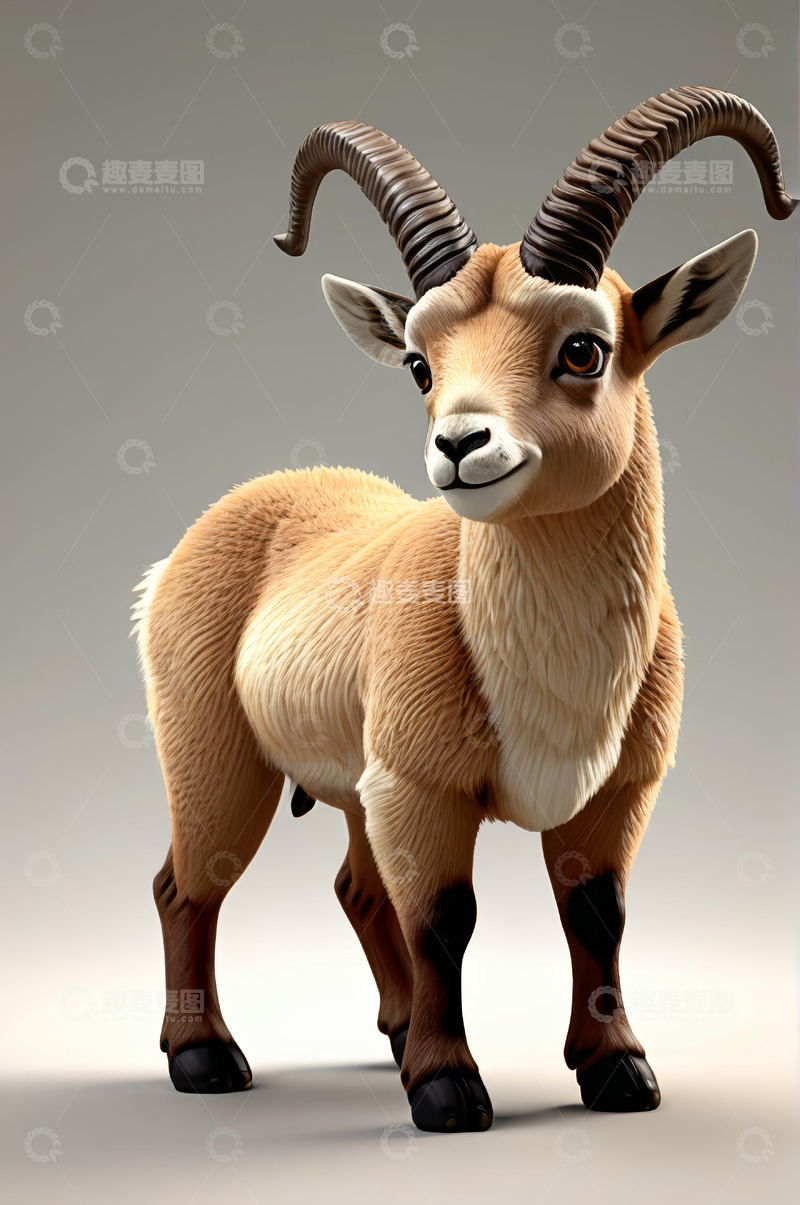 高清大图下载【趣麦麦图】卡通风格山羊形象