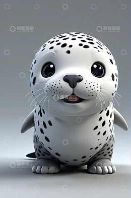 可爱3D卡通海豹形象