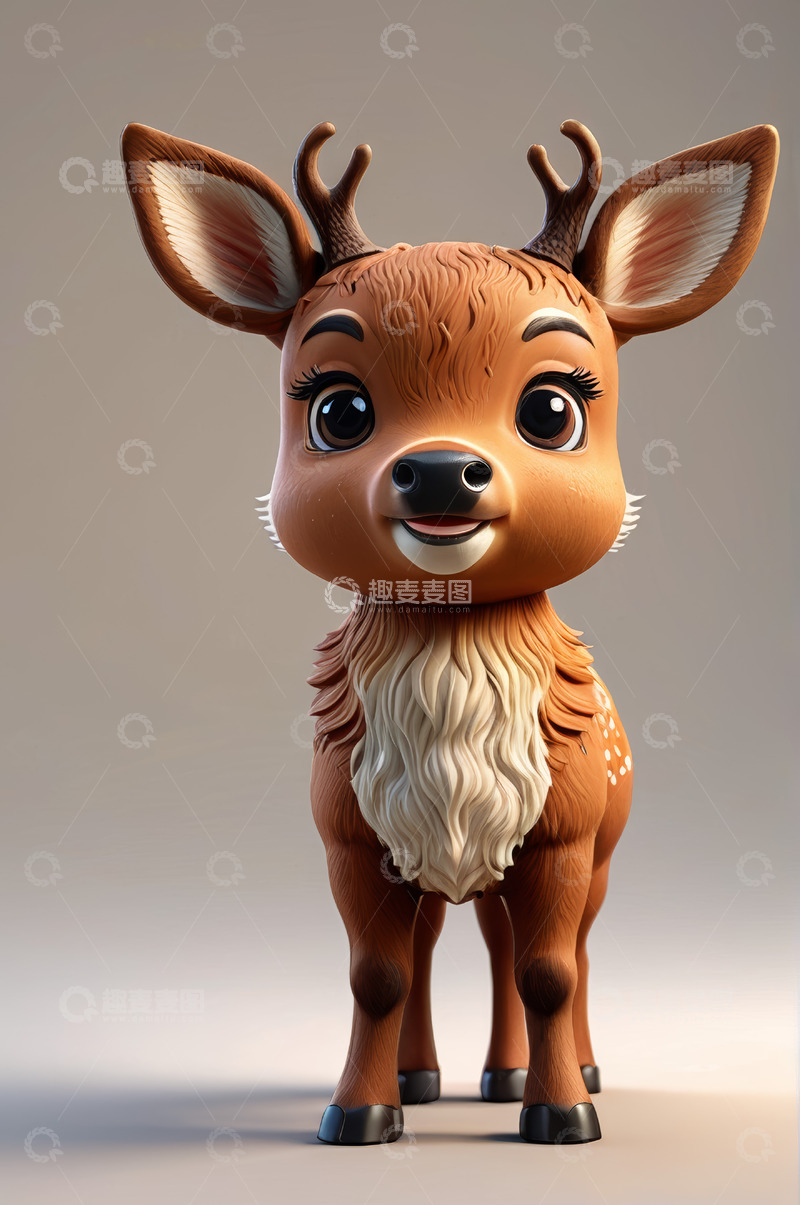 高清大图下载【趣麦麦图】卡通小鹿形象素材