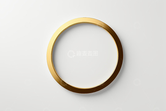 金色圆形立体边框素材