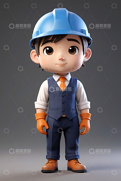 卡通工人形象角色展示
