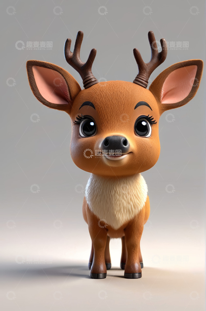 高清大图下载【趣麦麦图】可爱卡通小鹿形象素材