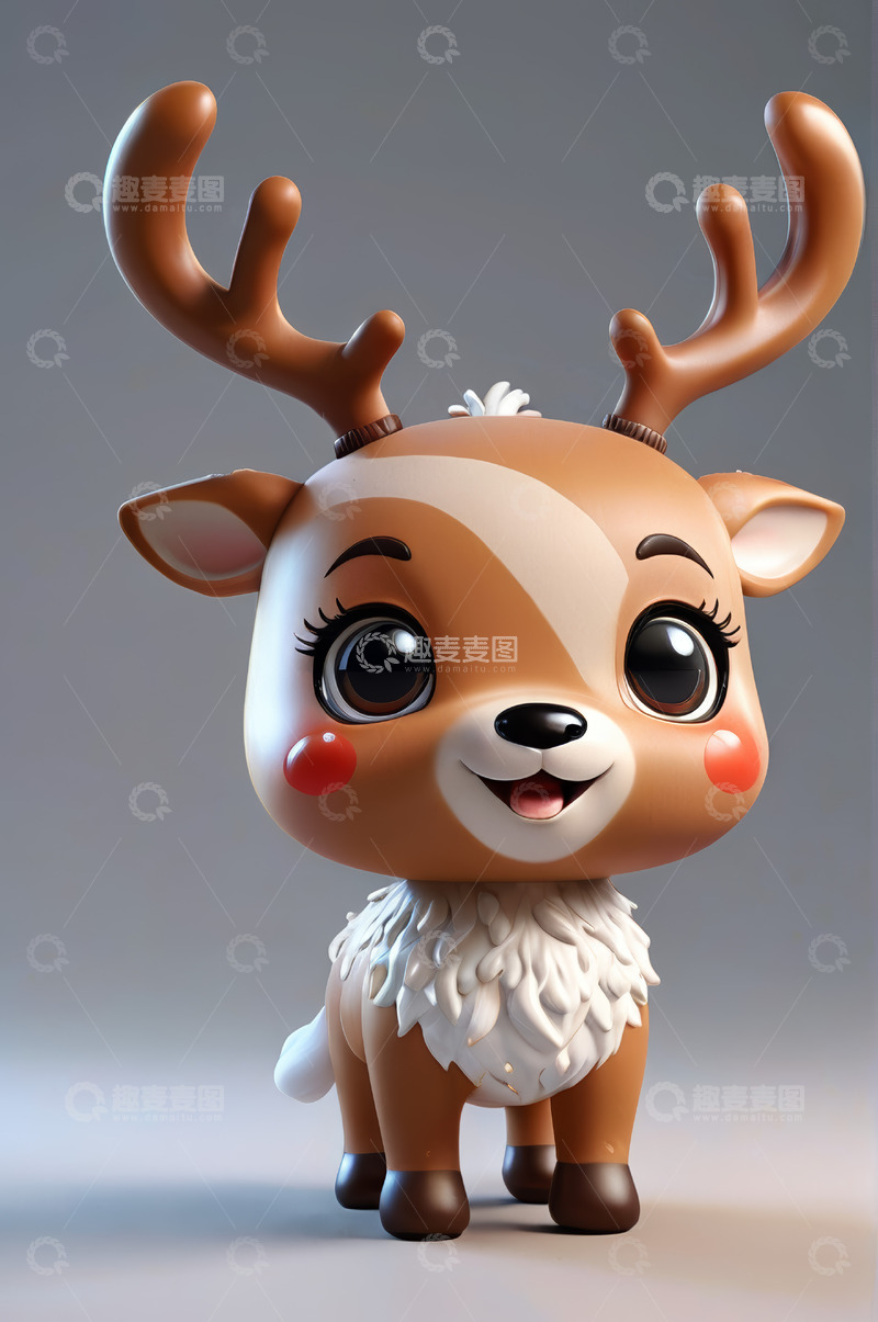 高清大图下载【趣麦麦图】可爱卡通小鹿形象