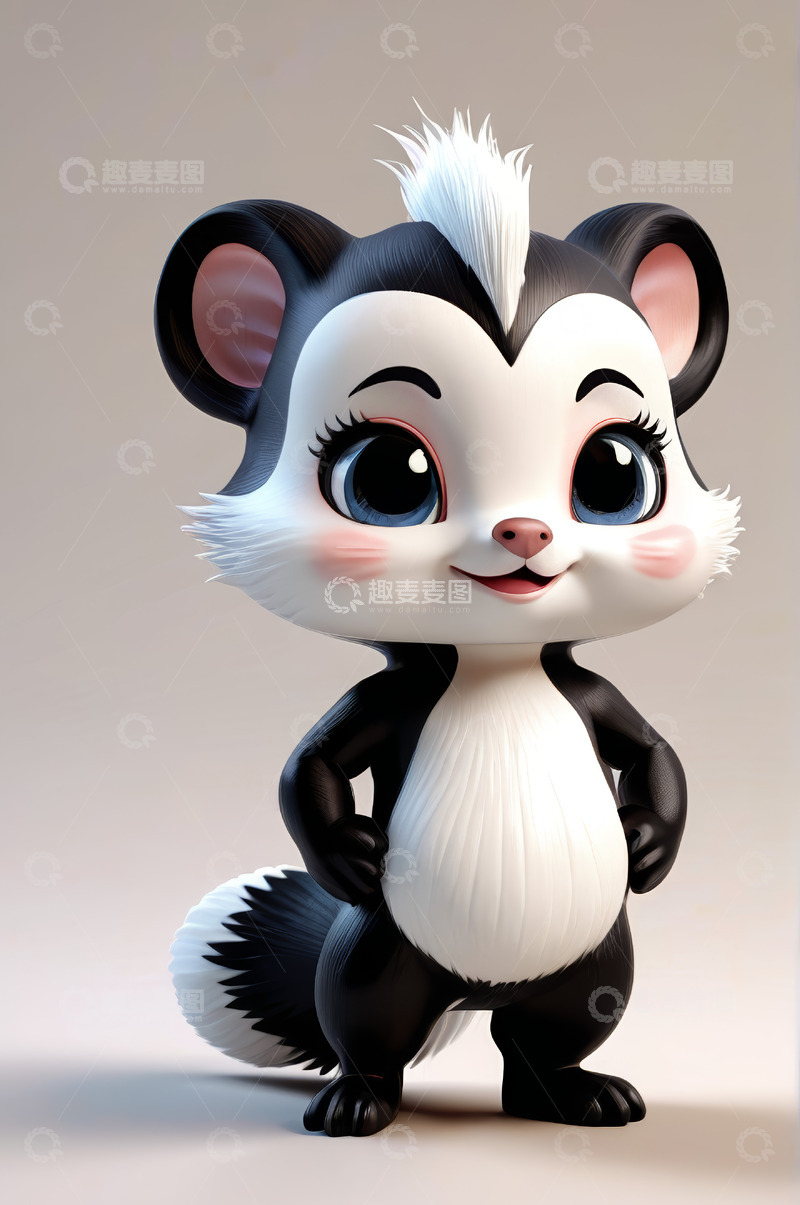 高清大图下载【趣麦麦图】可爱卡通臭鼬形象