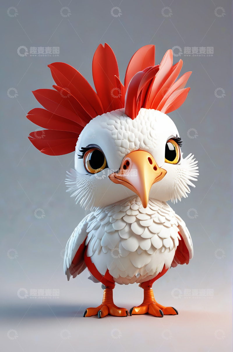高清大图下载【趣麦麦图】卡通小鸡3D形象素材