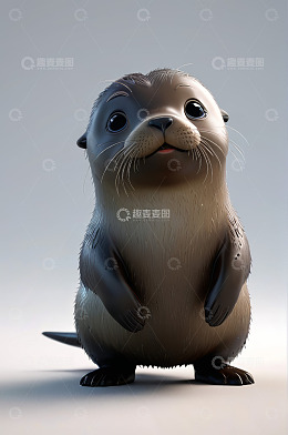 可爱卡通海獭形象素材
