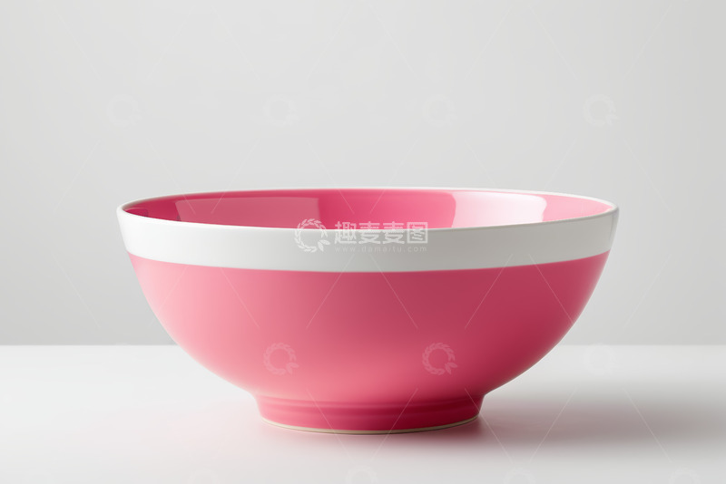 高清大图下载【趣麦麦图】粉色白色相间碗静物特写