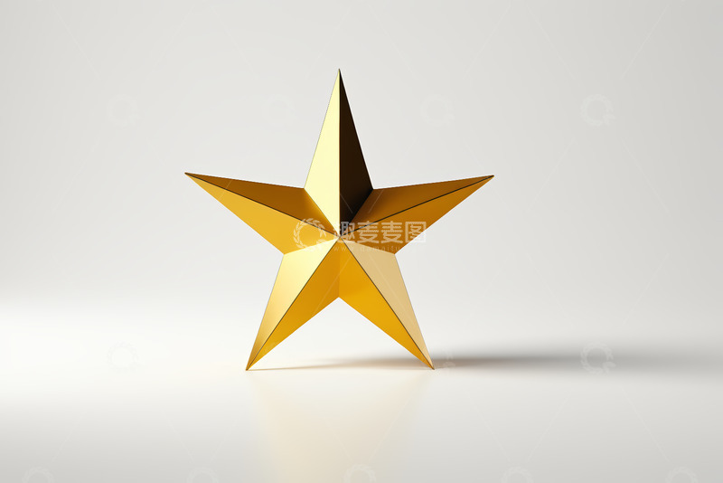 高清大图下载【趣麦麦图】金色五角星立体图标