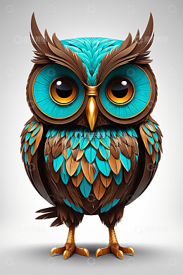 可爱猫头鹰插画素材