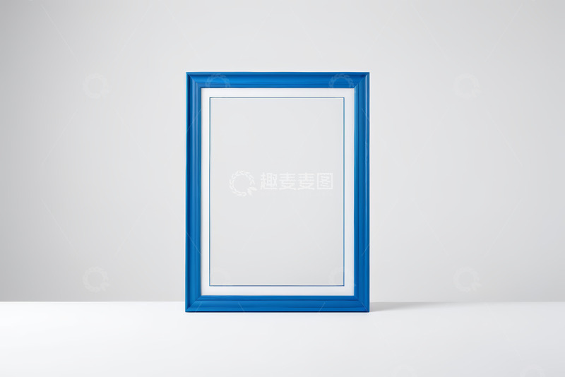 高清大图下载【趣麦麦图】蓝色框架置于白色背景上