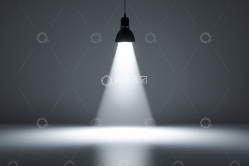 高清大图下载【趣麦麦图】黑色吊灯投射明亮光线